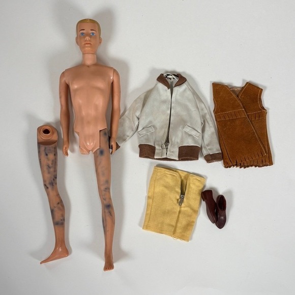 Mattel Other - Vintage 1960s Ken Doll and Clothing Lot Blonde Painted Hair Jacket Shorts Shoes